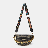 Sacs banane tendance personnalisés pour femmes avec chaîne, imprimé léopard, en cuir PU, pochettes pour téléphone, sacs messager de poitrine avec fermeture éclair, sacs de taille