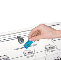 Vente en gros de billets de tombola en acrylique de taille personnalisée et transparente, grand tambour de tombola