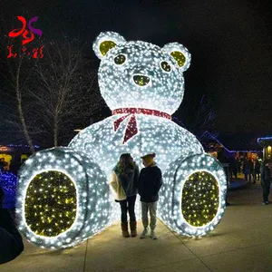Đèn LED 3D Gấu Khổng Lồ Trang Trí Ngày Lễ Giáng Sinh LED Trang Trí Vườn Công Viên Đèn Giáng Sinh Ngoài Trời Cho Trung Tâm Mua Sắm