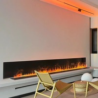 Cheminées à vapeur de taille personnalisée support TV cheminée électrique à montage mural cheminée à atomisation multicolore en acier ultra mince 1M 1.2M 1.5M