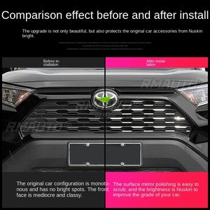 RAV4 XA50 กระจังหน้าโครเมียมประดับฝาครอบสติกเกอร์สแตนเลสสำหรับโตโยต้า RAV4 XA50 2019-2021 อุปกรณ์เสริมในรถยนต์ - Product Image 3