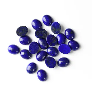 Batu semi mulia alami ukuran disesuaikan grosir permata cabochon dipotong oval kualitas tinggi lapis lazuli untuk membuat perhiasan