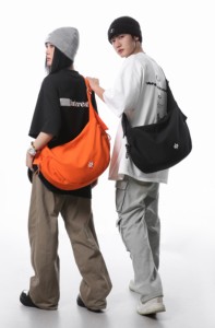 Sac bandoulière unisexe tendance à motif géométrique et multiples poches, en nylon, fermeture éclair, imperméable, pour un style affirmé - Product Image 2