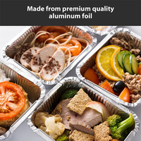 Barquettes de cuisson rectangulaires jetables en aluminium de qualité alimentaire, avec couvercles en plastique PET, petits contenants en aluminium