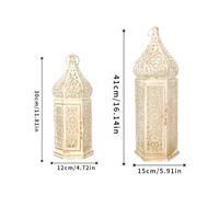 Lanterne marocaine en fer creux, en acier inoxydable, lampe à bougie LED arabe, décoration pour la maison, le Ramadan, l'Aïd, les mariages, vente en gros