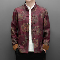 Veste de costume Tang brodée de dragon pour homme, col mandarin, certifiée OEKO-TEX, pour mariage, OEM ODM