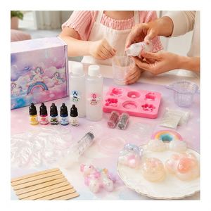 Paquete de Producción a Granel de Squishies: Gel Líquido de Doble Fórmula, Pinturas para Bandejas de Animales, Frascos con Purpurina, Tazas Medidoras, Guantes Protectores - Product Image 5