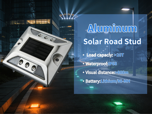 Lampione Solare in Acciaio IP68 con Luminoso Segnale Magnetico di Sicurezza Stradale, Luci di Avvertimento per la Sicurezza Stradale, Luce Stroboscopica Solare per la Sicurezza Stradale - Product Image 4