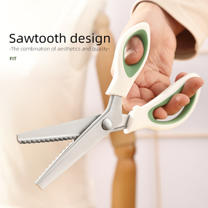 Chuyên Nghiệp 9-Inch Thép Không Gỉ Vải May Kéo Màu Đen Xử Lý Zigzag Cắt Serrated Cắt Cho Ren Cắt Cho DIY - Product Image 5