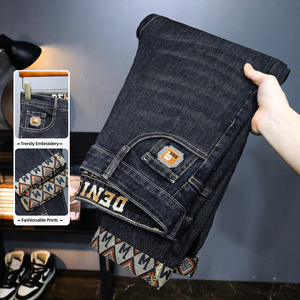 <span class=keywords><strong>กางเกง</strong></span><span class=keywords><strong>ยีน</strong></span><span class=keywords><strong>ส์</strong></span>ผู้ชายแฟชั่นใหม่กางเกงผ้ายีน<span class=keywords><strong>ส์</strong></span>ทรงสลิมฟิตผ้ายืดพิมพ์ลายสไตล์ตรงสำหรับเท้าเล็กๆเสื้อผ้าดีไซน์เนอร์ฤดูร้อน - Product Image 5