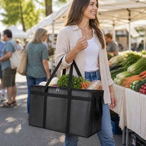 Sac à dos isotherme personnalisable pour livraison, noir, imperméable, réutilisable, en tissu Oxford, SHANGHONG COOLERBAG-005 - Product Image 1
