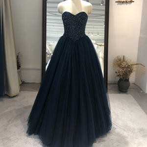 Robe de mariée en organza Jancember RL141 noire de première qualité, style princesse sans manches - Product Image 1