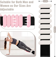 Ensemble de poids pour chevilles et poignets, 1 paire de sangles lestées réglables à scratch pour bras et jambes, 2 LBS au total, pour le jogging, la danse et la musculation
