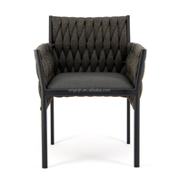 Fauteuil de salle à manger en corde tissée large mobilier de jardin de luxe et durable