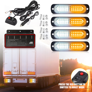 4x LED blanco ámbar emergencia SUV camioneta estroboscópica Flash luz advertencia parrilla delantera - Product Image 3