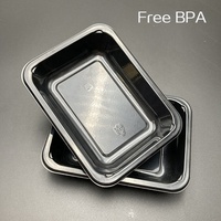 Plateau alimentaire en papier moulé personnalisé rectangle 500ml CPET écologique jetable four à micro-ondes à haute température utiliser une usine de restauration rapide