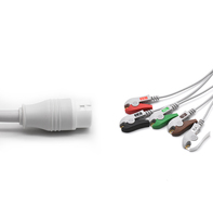 Kabel ECG dan kabel timbal untuk philippss ECG Leadwires 5 lead klip AHA Standard Direct-connect ECG Cable Supply pabrik