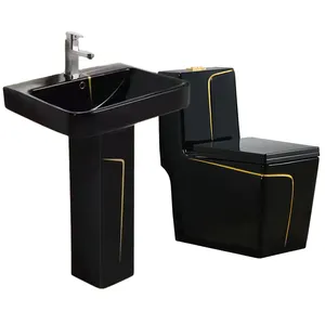 YIDA Hot Sale Floor Standing 1 Piece Toilet And Wash Hand Pedestal Basin Combo