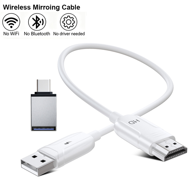 No need WIFI and Any Setup Wireless Mirroring Cable, Dongle to Connect PC to TV Full HD Plug and Play Wireless Display Adaptor