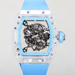 Luxury Skeleton Mechanical <b>Watch</b> Balance Spring Movement Crystal <b>Case</b> Enhanced Waterproof Anti-fog Wristwatch Timepiece - Product Image 1