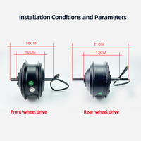 Kit de conversion E-Bike 20" 26" 27.5" - Moteur moyeu sans balais 36V/48V 350W à roue libre filetée, cadre en aluminium, roue arrière, directement de l'usine