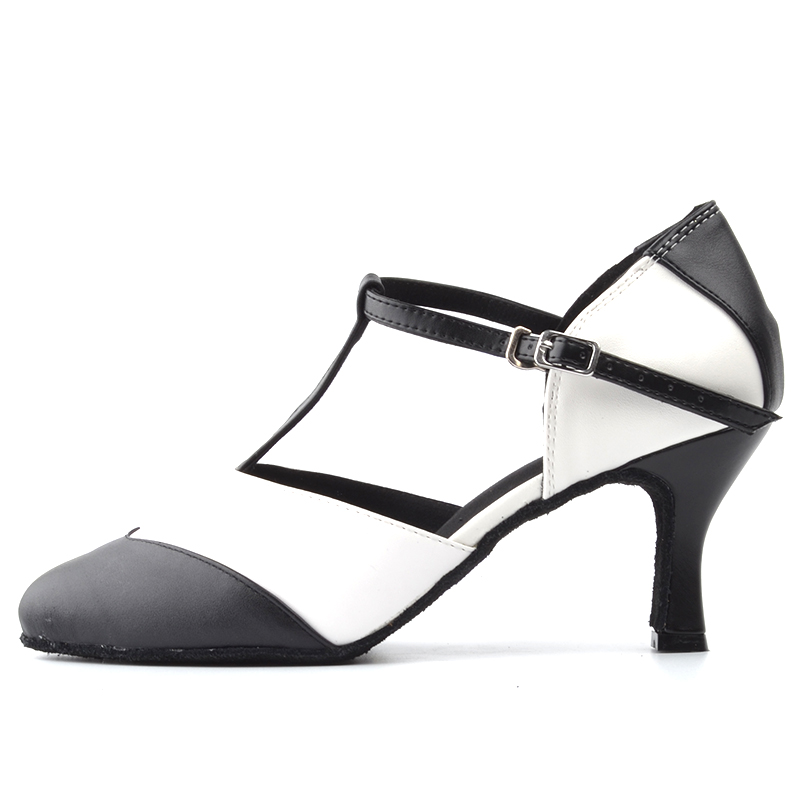 Custom Tango Ballroom Bottom Latin Dance Shoes Woman Black Leather Dancing Shoes