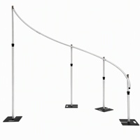 Support de toile de fond incurvé gradué avec 4 poteaux réglables en hauteur (1,8-3m) – Barre incurvée pour décoration de mariage et événements – Cadre OEM ODM