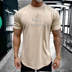 Camiseta de Compresión Elástica de Algodón y Spandex, Lisa, Ajustada, Deportiva, Transpirable, de Secado Rápido, Personalizable, para Gimnasio, Ropa Deportiva Masculina - Product Image 3