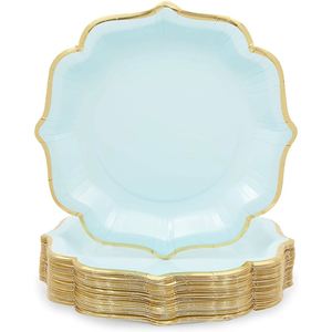 Platos Desechables de Papel de 9 Pulgadas, Diseño Moderno, Decoraciones para Fiestas Temáticas, Bodas y Días Festivos, Gran Venta - Product Image 1
