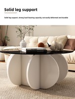 Tables basses modernes en bois de luxe avec plateau rond en verre noir, style nordique, pour salon