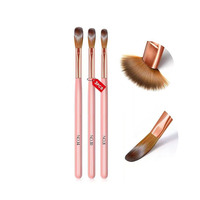 Lot de 3 stylos à ongles professionnels – Kit spécial rose avec manche en bois, stylos à cristaux et pinceaux pour manucure et soins des ongles