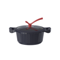 Antihaft-Aluminiumguss-Kochgeschirr-Set 20/24/28cm Töpfe & Pfannen mit Silikon-Utensilien