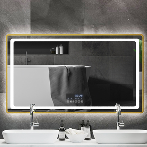 <span class=keywords><strong>Miroir</strong></span> de salle de bain moderne avec écran tactile intelligent Bluetooth mural anti-buée avec lumière LED - Product Image 2