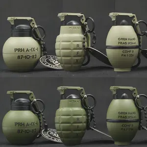 New Mini Army green small grenade keyring pendant straight blast windproof lighter igniter Veteran soldiers real person gift