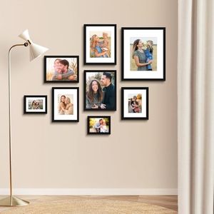 Bluesail đen thân thiện với môi UV in ấn khung ảnh Set 6 Mat 11x14 16x20 Composite gỗ Gallery Wall Mount plexiglass DIY 5x7 - Product Image 6