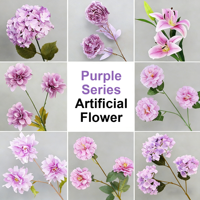 Lila Serie Künstliche Blumen-Kollektion Handgefertigt Weich Individuell Anpassbar nach Bild Blumenmaterial Hochzeitsarrangement DIY Heimdekoration