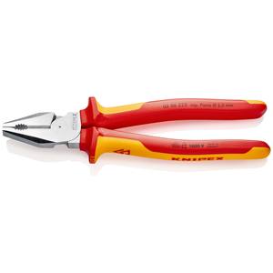 Pince combinée KNIPEX 02 06 225 robuste, isolée, avec poignées multi-composants, testée VDE, chromée 225 - Product Image 1