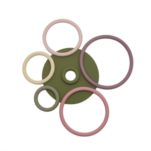 Juguete de apilamiento de silicona de grado alimenticio para bebés, conjunto de formas circulares coloridas, juego de pila educativo para niños - Product Image 3