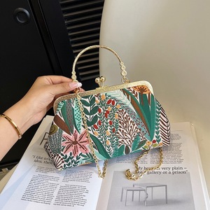 Evening Bag Frame Shape Embroidered Floral Print Women's Handbag Crossbody Shoulder Bag High Quality Summer 2023 - Product Image 3