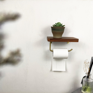 In <span class=keywords><strong>legno</strong></span> e Ottone <span class=keywords><strong>Carta</strong></span> <span class=keywords><strong>Igienica</strong></span> Supporto per Cucina Bagno AU12 - Product Image 4