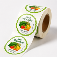 Étiquettes autocollantes personnalisées en PET brillant et imperméable pour légumes et aliments de supermarché, vente en gros