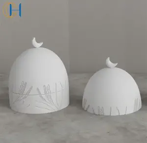 C&H Luxury Islamic Style Muslim Candle With Cement Jar Custom 2024 Islamic Ramadan Home Decor Moon Candle