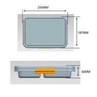 Boîte à lunch bento en acier inoxydable à 3 compartiments, sans BPA, design simple, capacité de 1240 ml, récipient alimentaire étanche pour enfants
