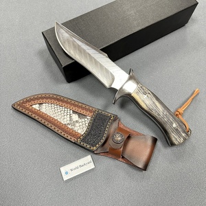 Thick VG10 Steel Tactical Camping <strong>Knife</strong> Wood Handle Forging Straight Back Bowie <strong>Knife</strong> Damascus Steel EDC Outdoor <strong>Knife</strong> - Product Image 5
