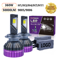 Phares LED Super Lumineux 400W 40000LM 12V 24V H1 H4 Canbus, Ampoules LED 9005 9006 H7