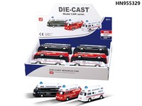 Nouveau modèle de voiture série 6 pièces, jouet d'ambulance moulé sous pression pour intérieur/extérieur HN955323