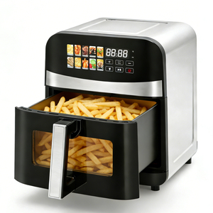 Nouvelle <span class=keywords><strong>Friteuse</strong></span> à Air Visuelle avec Fenêtre, 8L <span class=keywords><strong>XXL</strong></span> Taille Familiale, Éléments Chauffants, Écran Tactile Numérique, Four à Air avec Minuteur - Product Image 2