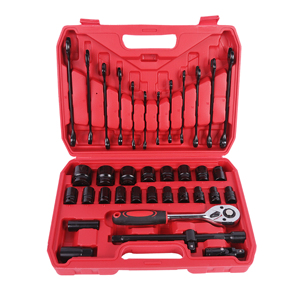 36 Pcs Black Coating Pneumatic Sockets Dual-used Plum and Open End <strong>Ratchet</strong> <strong>Spanner</strong> Crv Adjustable Pneumatic Tool <strong>Set</strong> - Product Image 1