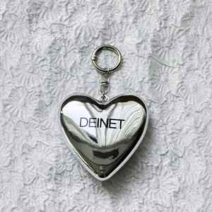 Customized Logo Printed Pocket Compact Folding Brush with <b>Mirror</b> Heart <b>Foldable</b> Portable Hair Brush with Keychain Cute Bag Charm - Product Image 2