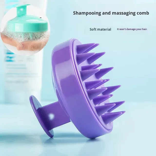 Wholesale New Silicone Plastic Scalp Massager Shampoo Brush Salon Style Scalp Scrubber Soft Bristles Custom Logo Massage Comb